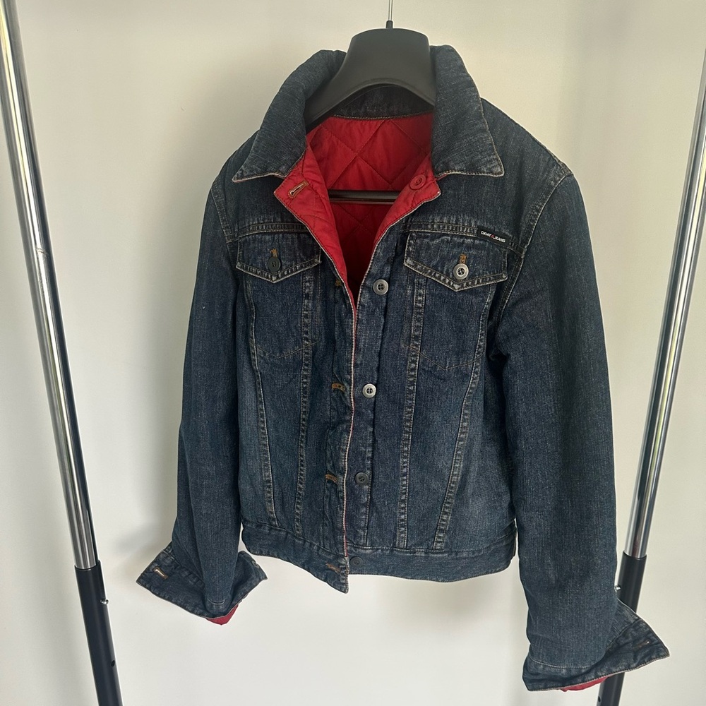 DKNY Denim Jacket with Red Liner